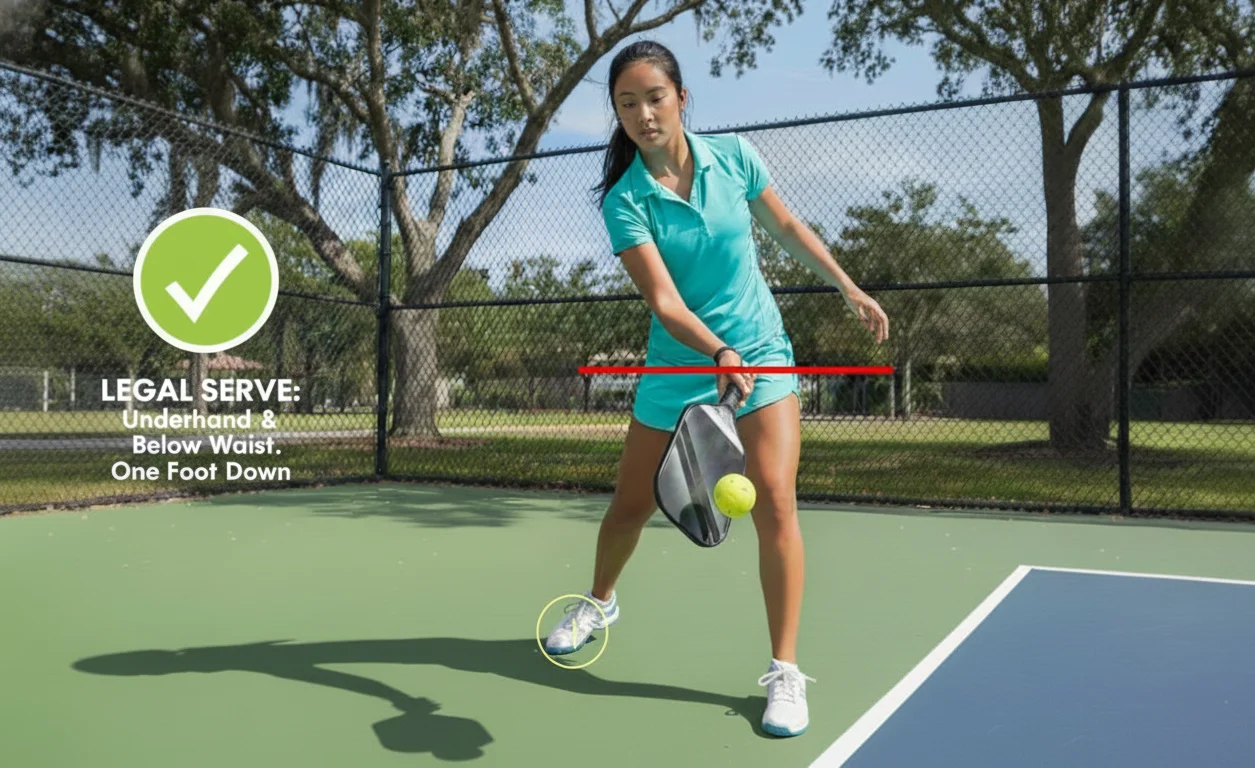 Pickleball rules you didn’t know player serving and kitchen rule demonstration